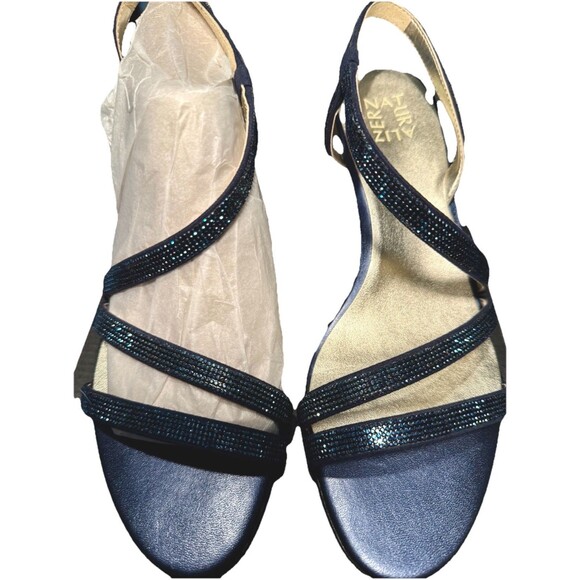 Naturalizer Women's VANESSA 2, FRENCH NAVY Open Toe M Heels Shoes 91/2 M TWB - Picture 1 of 7